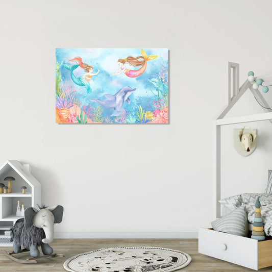Mermaids and Dolphins Canvas