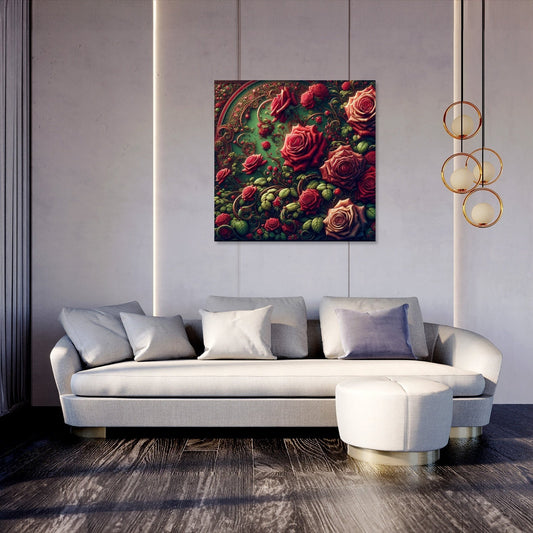 Victorian Rose Embrace Canvas