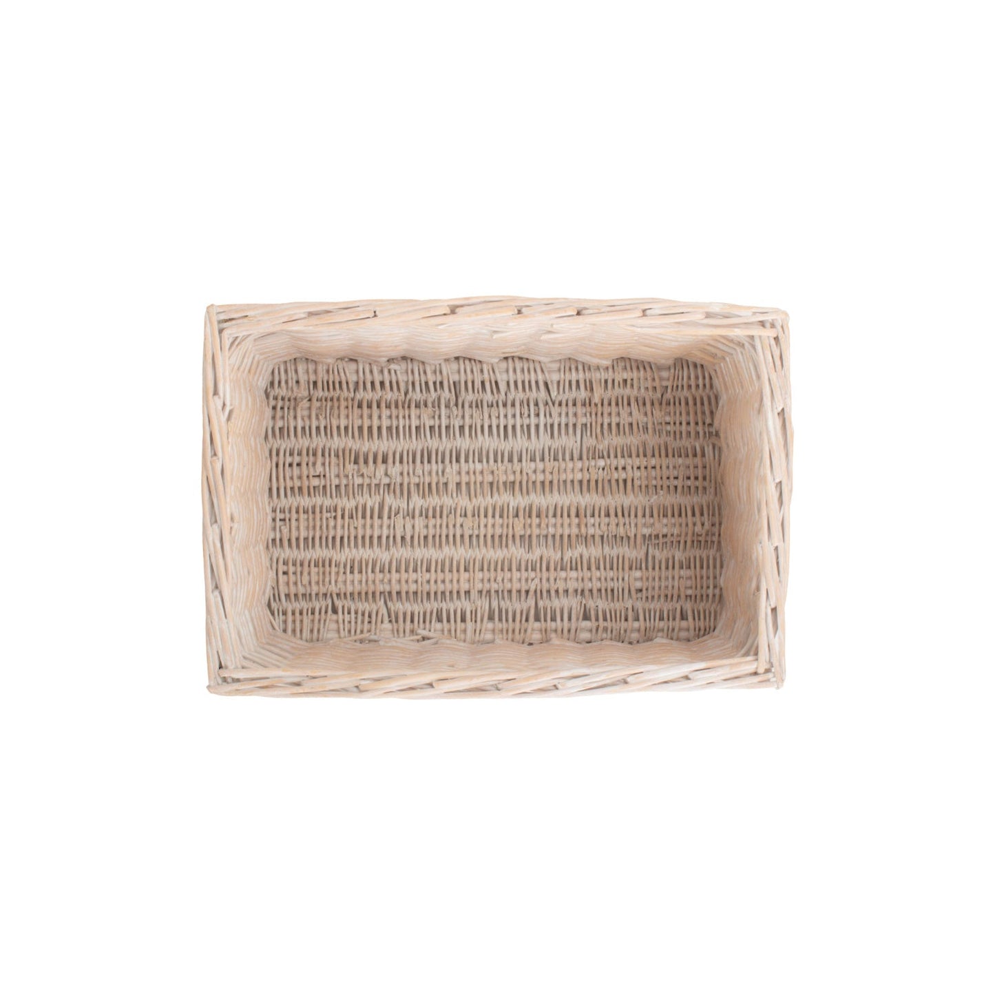 Medium White Wash Willow Storage Basket