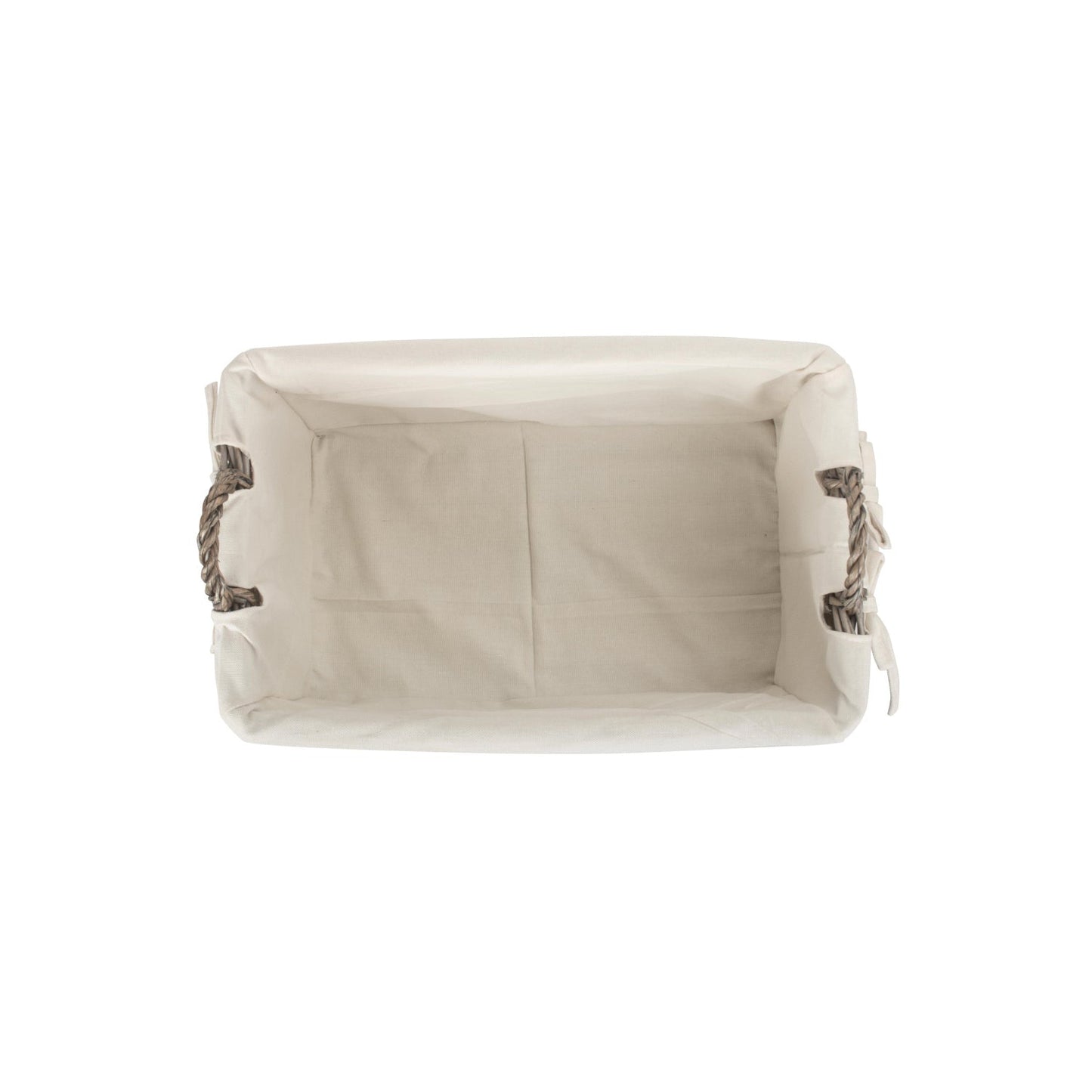 Medium Shallow Antique Wash Storage Basket with White Lining