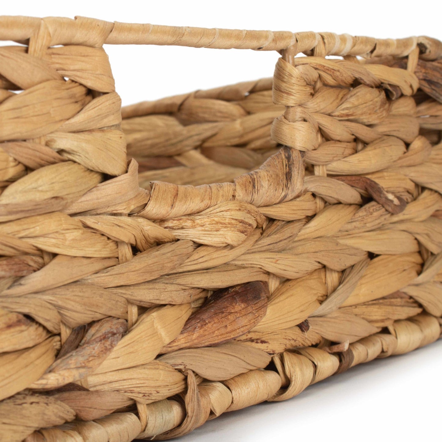 Medium Shallow Rectangular Water Hyacinth Storage Tray Basket