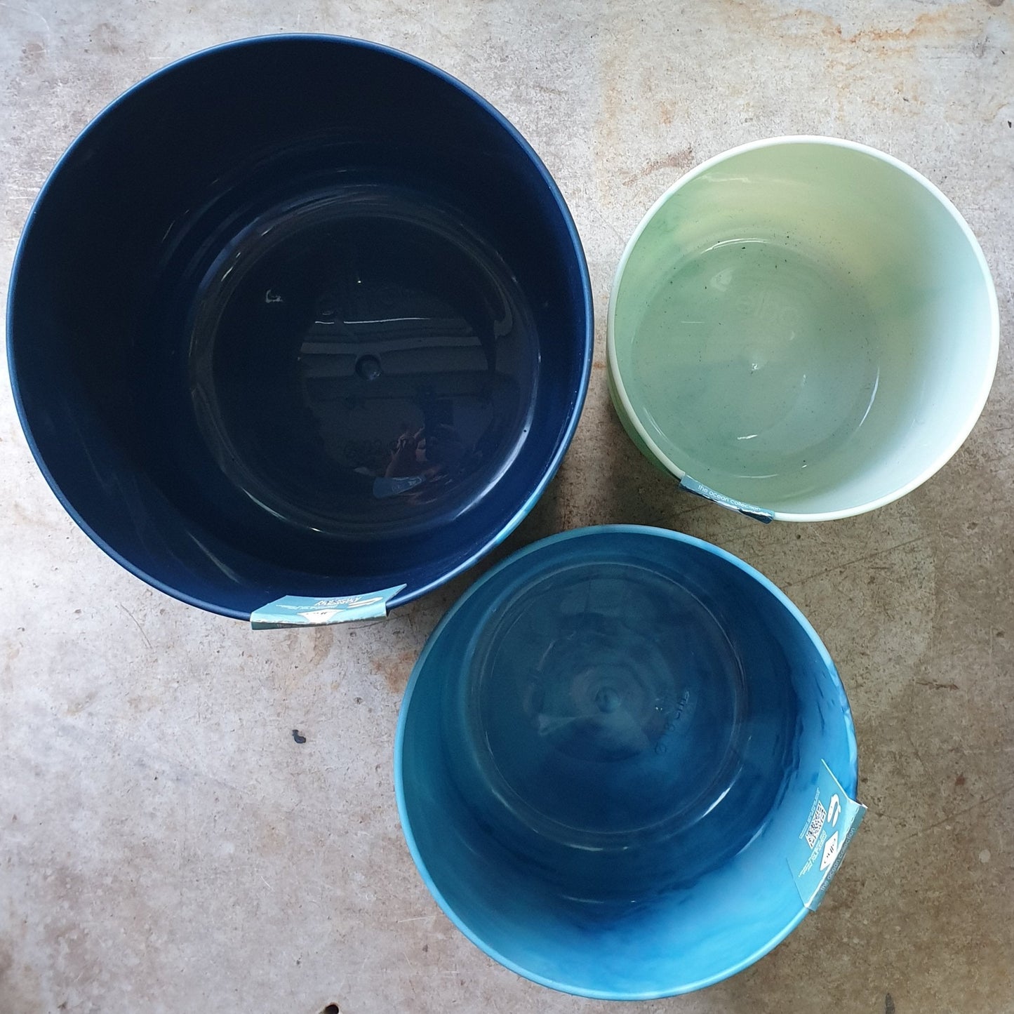 Elho Ocean Collection Marble pots -Various sizes and colours available. 16cm, 18cm and 22cm