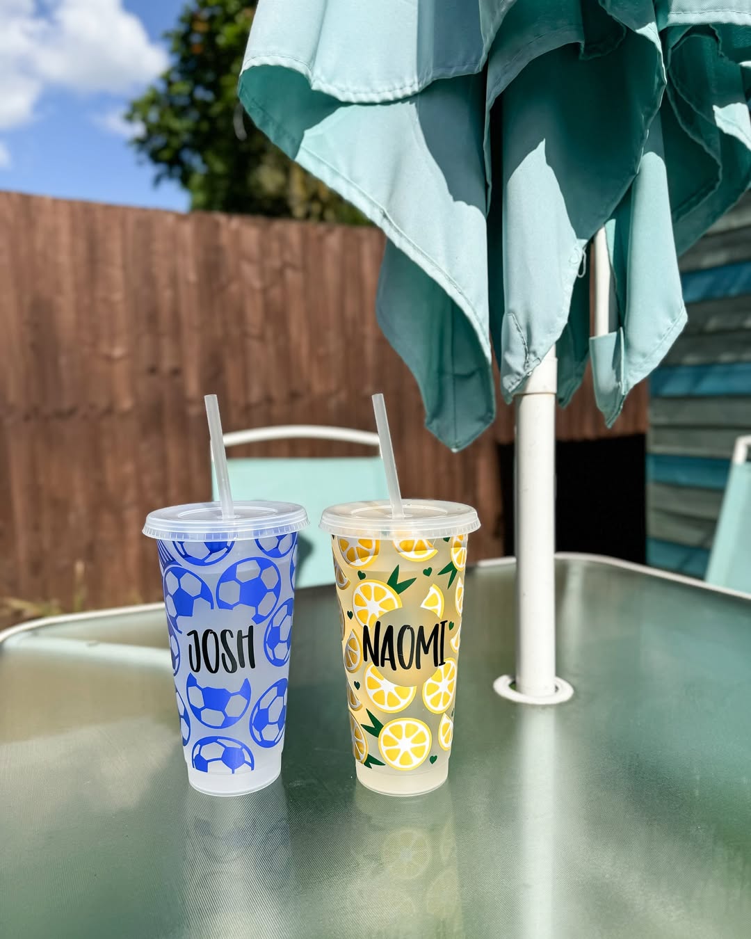 Lemon Summer Personalised Name Tumbler Venti Cold Cup 24oz - With Straw