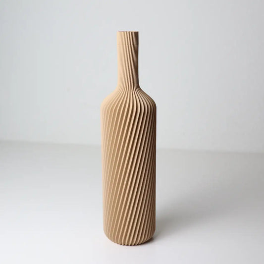 The Wine Vase – Twisted 3D Printed Decor for Dried Flowers