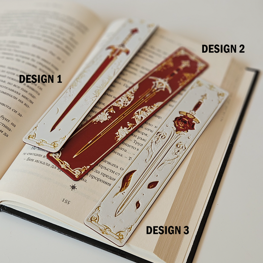 Sword & Floral Bookmark Set – Blades and Blossom Fantasy Book Lover Gift