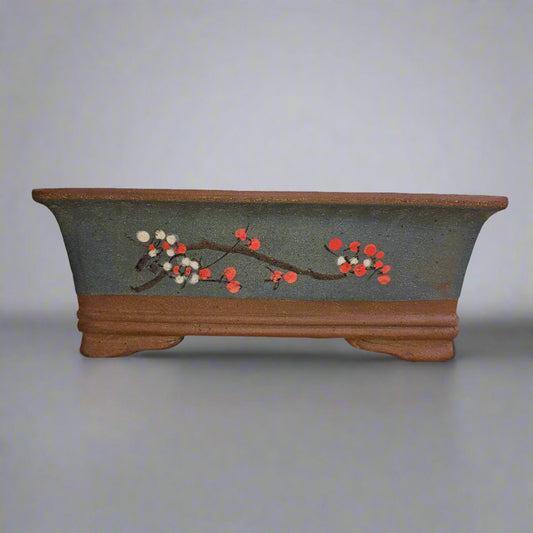 35cm Premium Unglazed Bonsai Pot | Rectangle | 35cm x 26cm x 14cm | Brown
