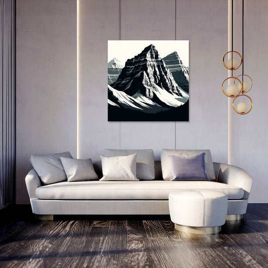 Rockies Modernist Monochrome Canvas