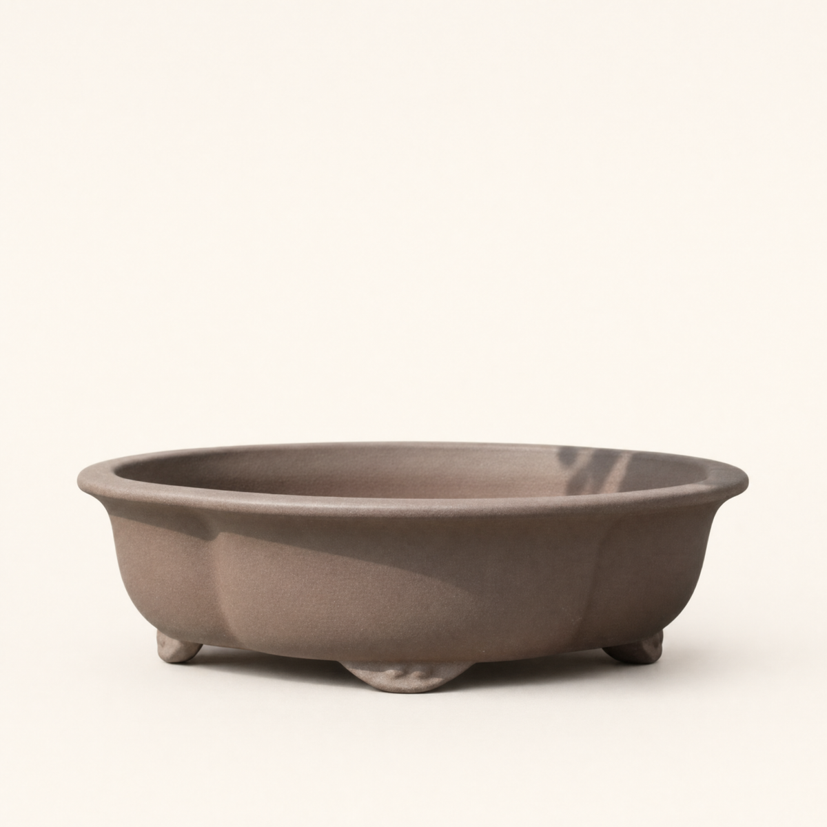 20cm Unglazed Bonsai Pot | Floral | 20cm x 17cm x 6cm | Brown