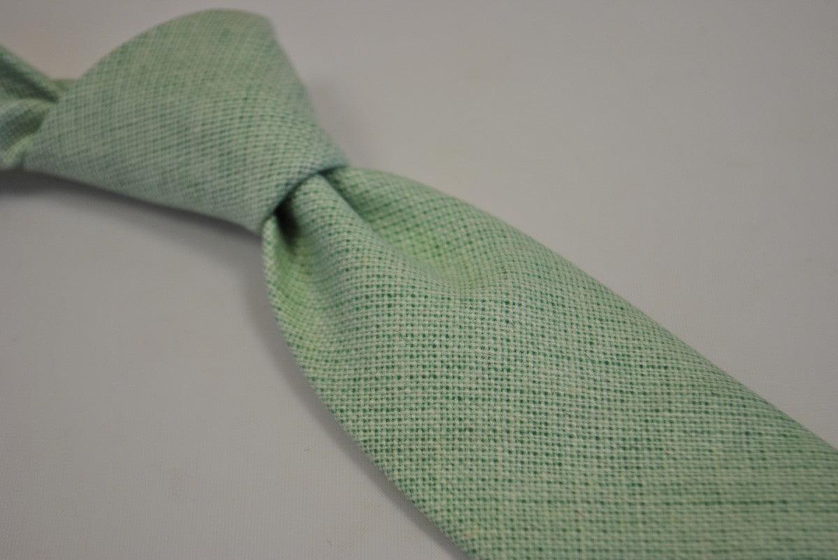 mint green slim linen tie