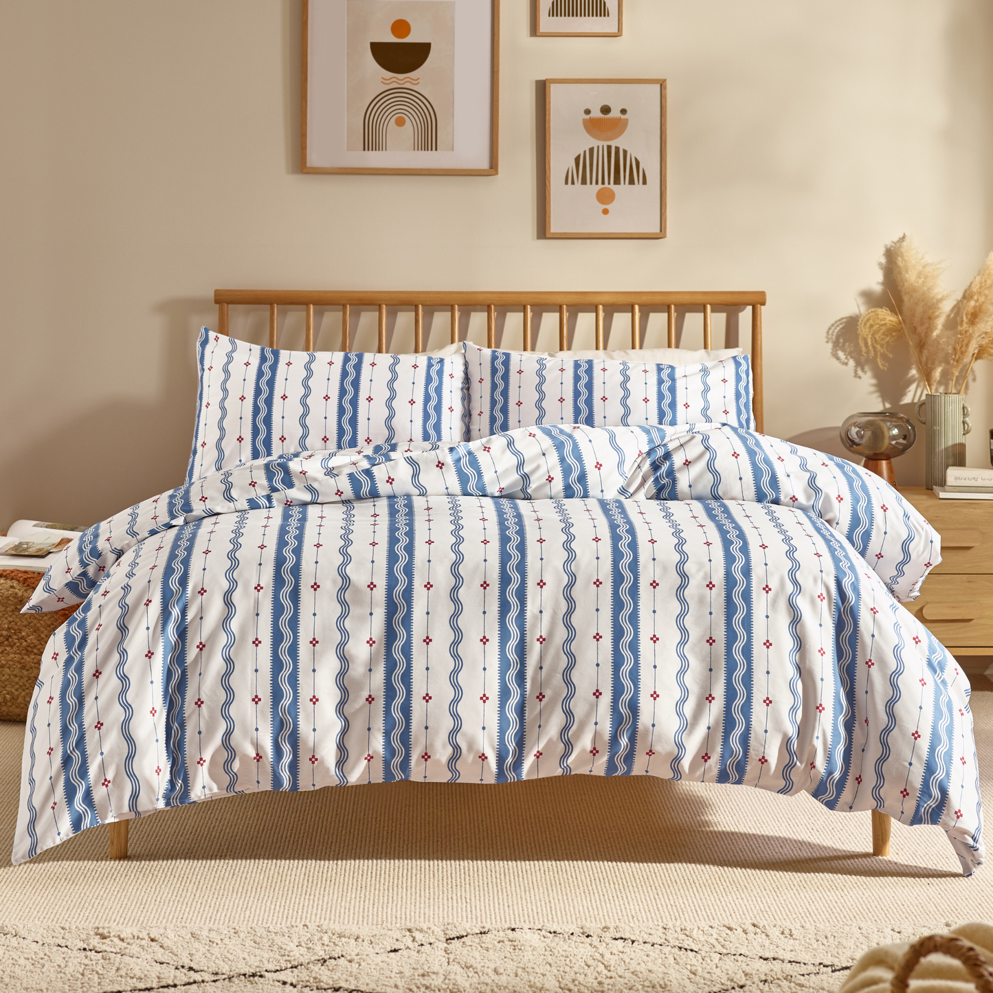 Etta Organic Cotton Fitted Sheet – Indigo