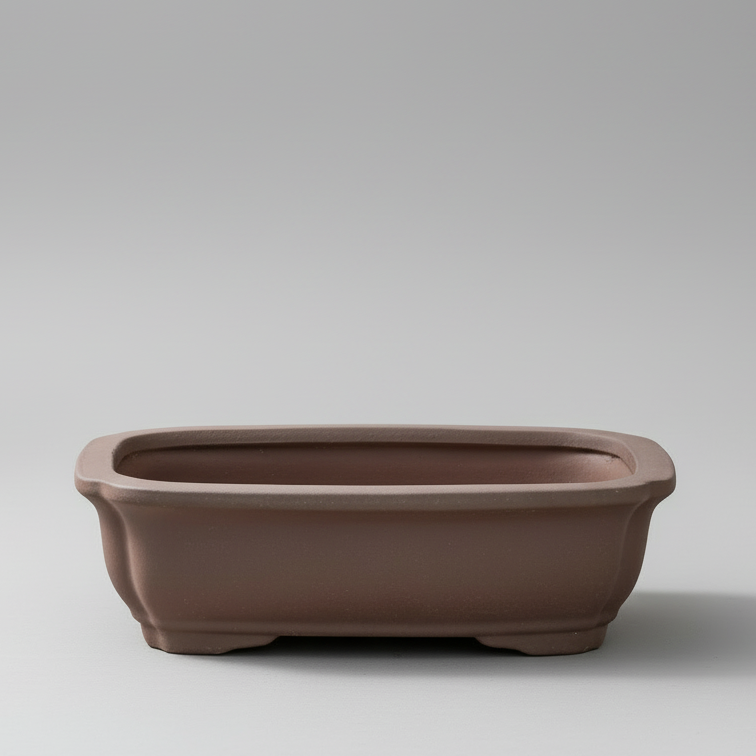 21cm Unglazed Bonsai Pot | Rectangle | 21cm x 16cm x 6cm | Brown