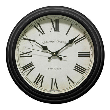 Robello 36cm Dia Black Lined Rim Wall Clock