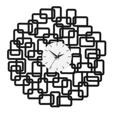 Black Abstract Geometric Design Wall Clock | Futura