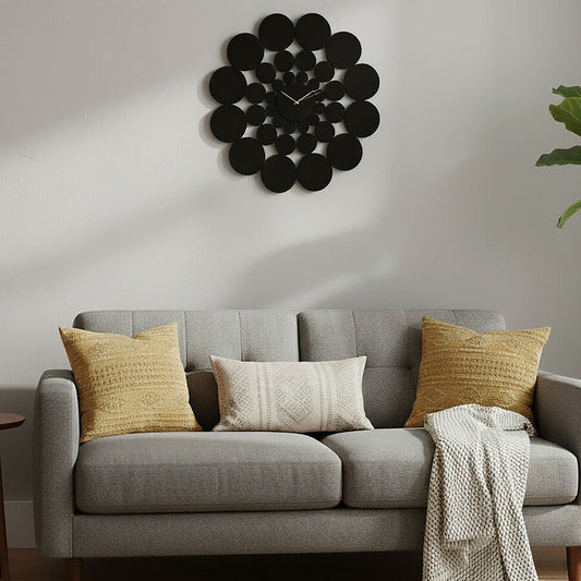 Ezell Black Discs Design Wall Clock