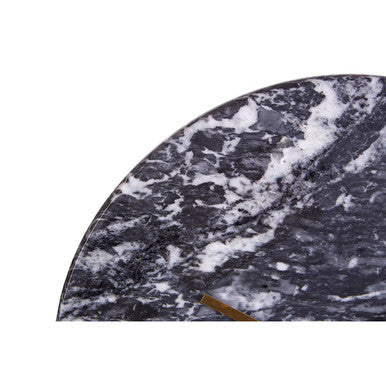 30cm Dia Black Marble Wall Clock | Lamonte