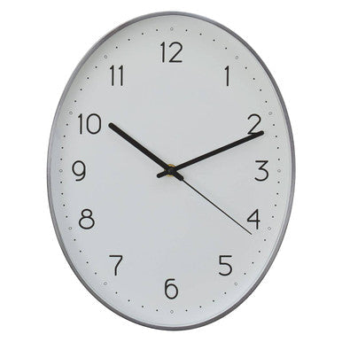 Oval Wall Clock with Dark Grey Finish | Elko
