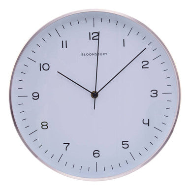31cm Dia Round Copper Finish Wall Clock | Elko