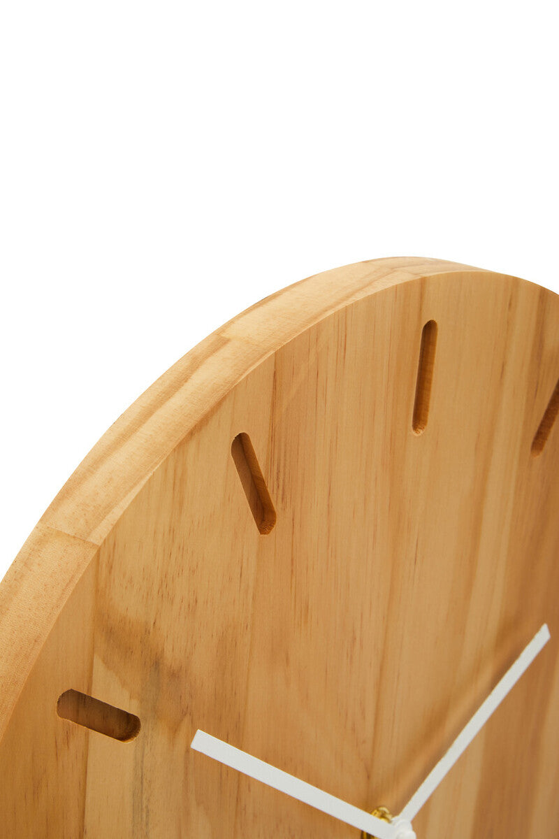 Vitus Natural Finish Oak Wood Wall Clock