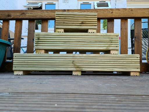 22cm Wide Wooden Decking Planters