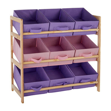 Pixel Pink and Purple 3 Tier Kids Storage Unit
