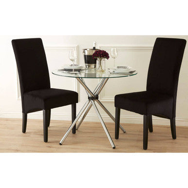 Afton Round Dining Table With Glass Top