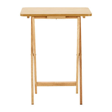 Natural Hevea Wood Folding Snack Table with Sturdy Legs, Heva
