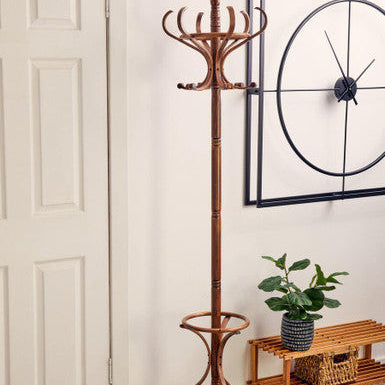 Kennedy Walnut Finish Solid Birchwood Coat Stand