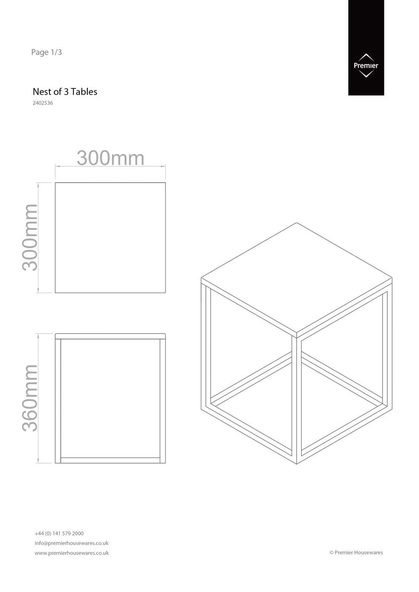Matte White Top Nest of 3 Tables with Chrome Frame | Fulton