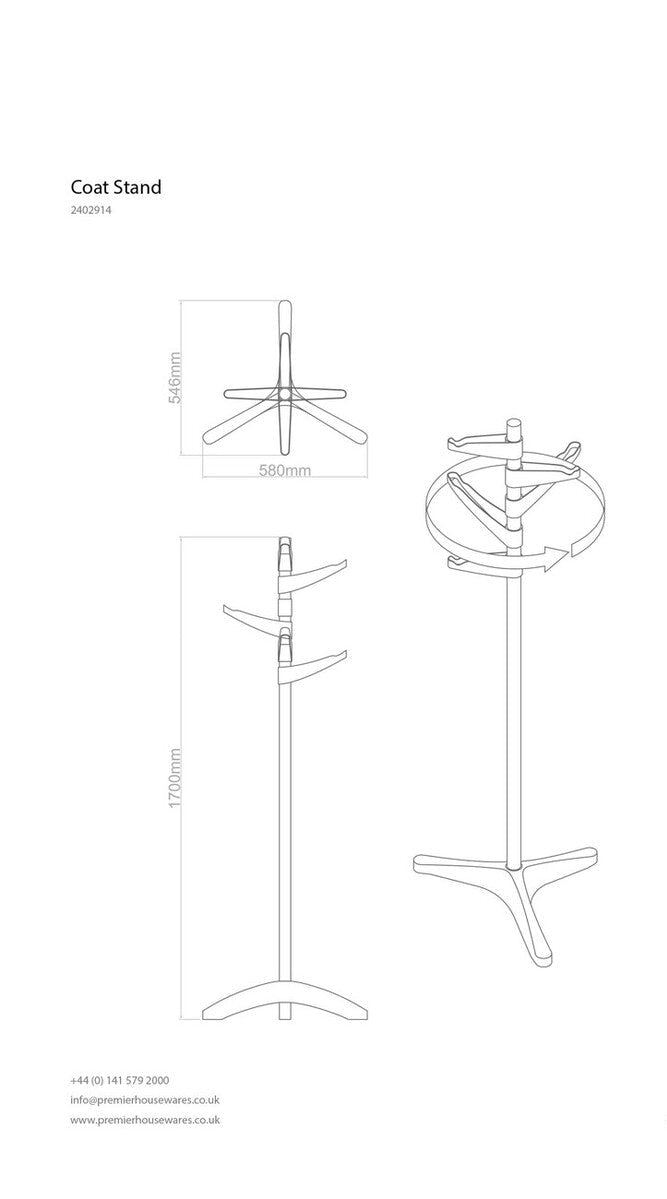 White Steel Abs Coat Stand | Bian
