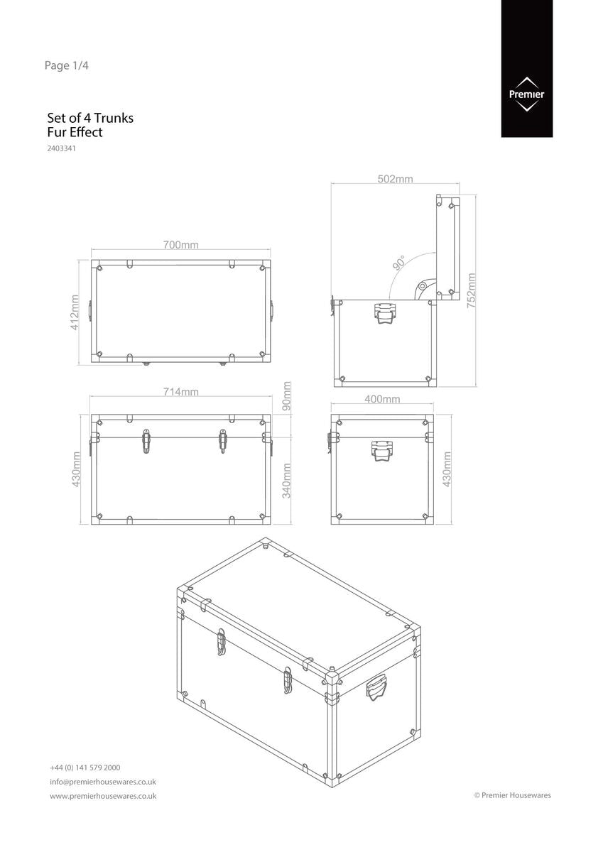 Carla Multicoloured Rectangular Trunks Set Of 4