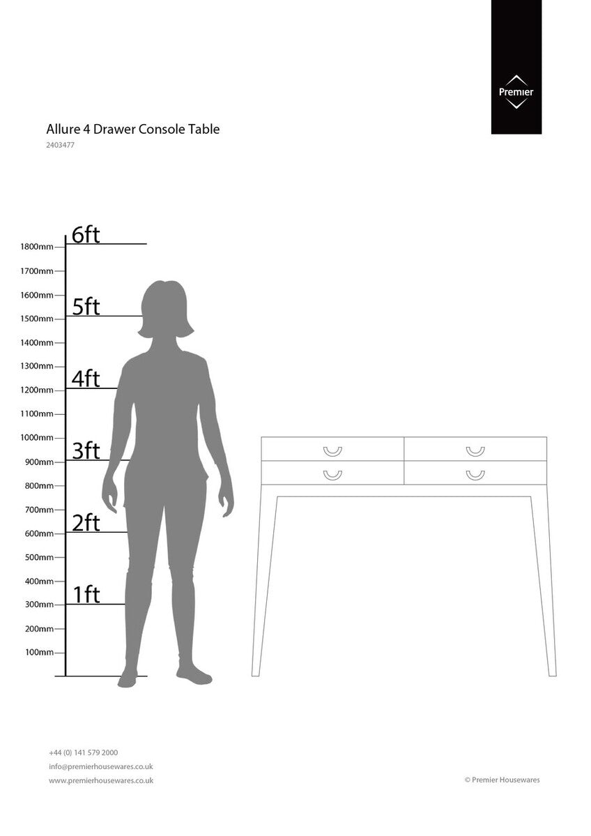 Lure 4 Drawers Console Table