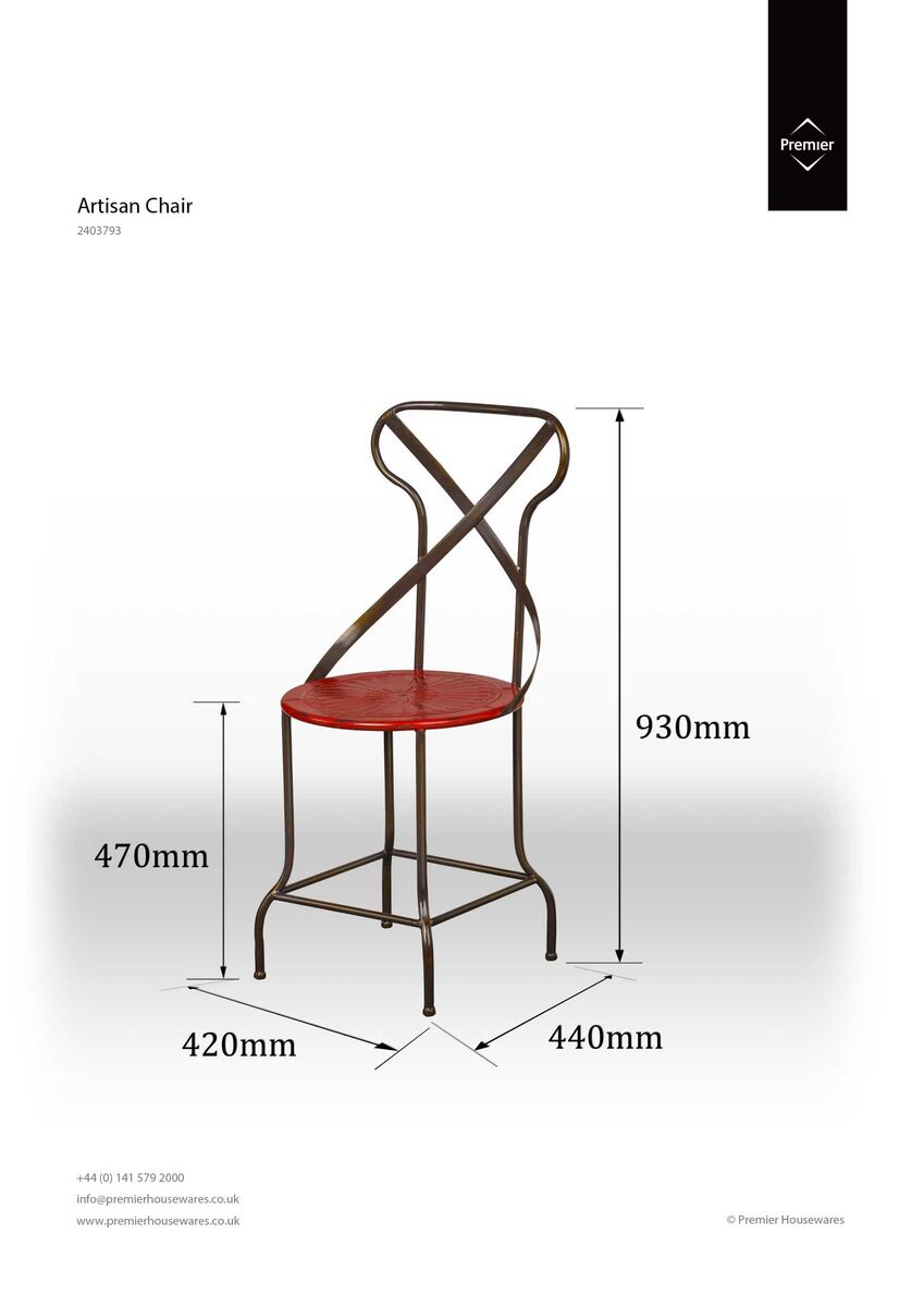 Red Metal Seat Chair | Artisan