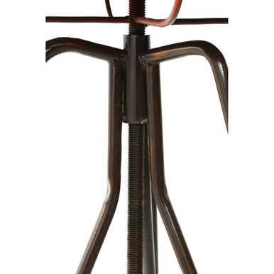 Red Metal Adjustable Bar Table with Black Distressed Finish Hairpin Legs | Artisan