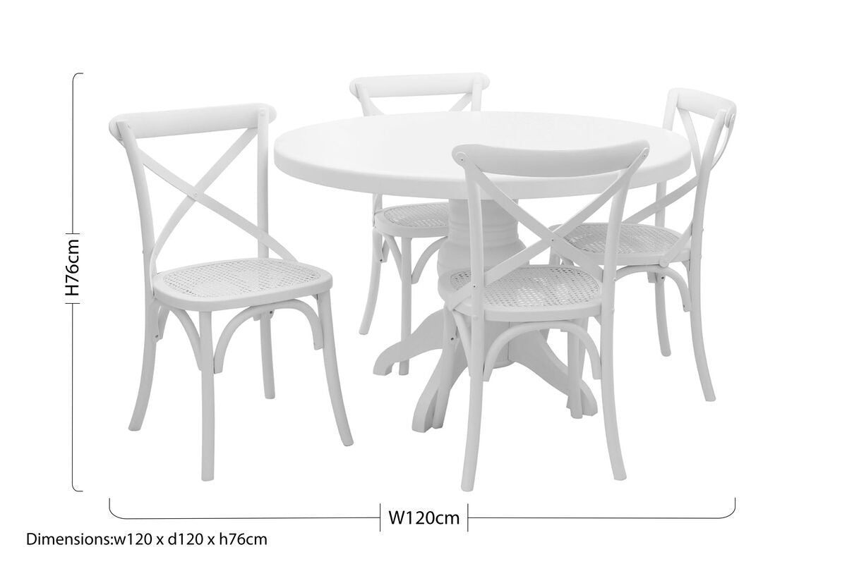 Vermont White Wash 5 Piece Dining Set