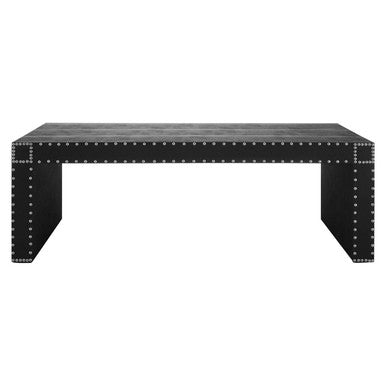 Black Leather Effect Rectangular Coffee Table | Sloane