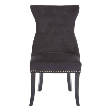Black Cotton Velvet Dining Chair | Regents Park