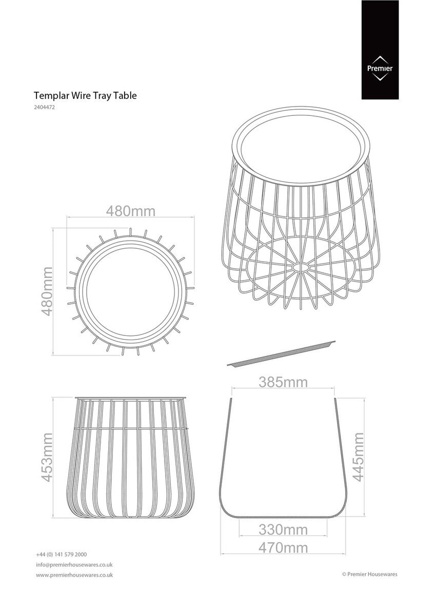 Templar Copper And Black Finish Tray Table