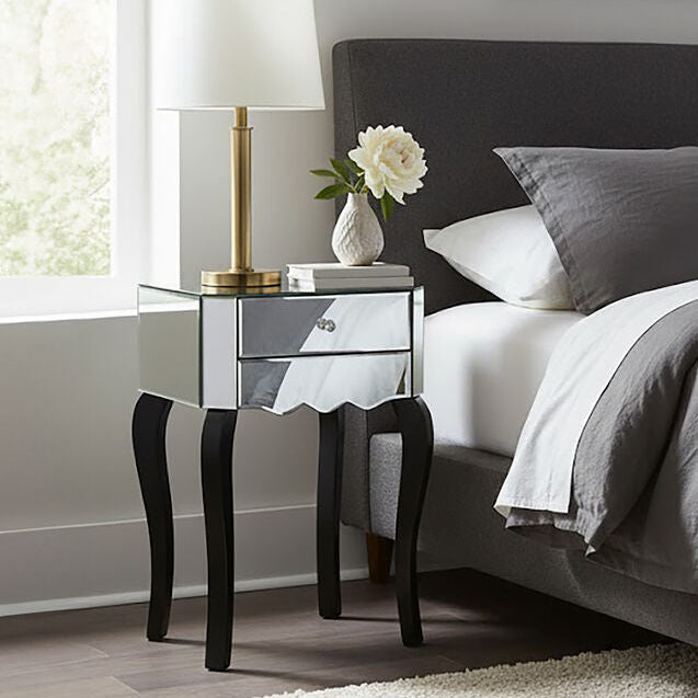Orchid Mirrored 1 Drawer Side Table
