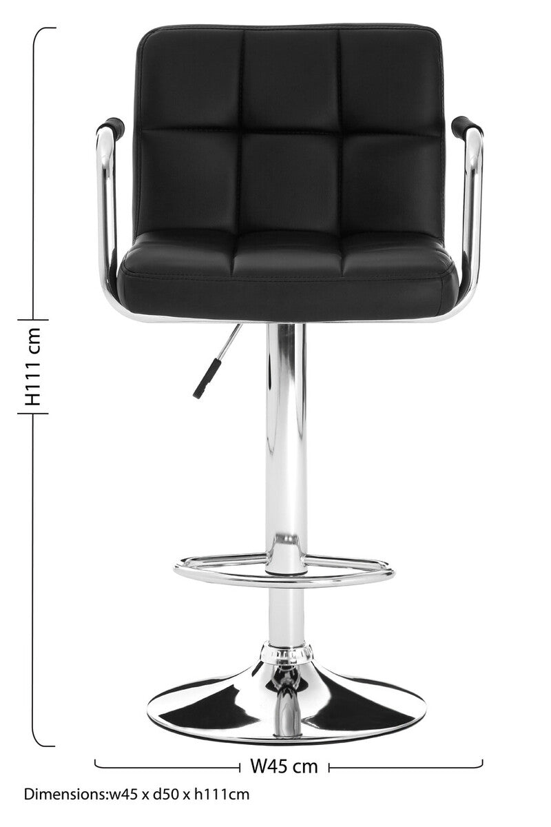 Black Leather Effect Bar Chair | Starz