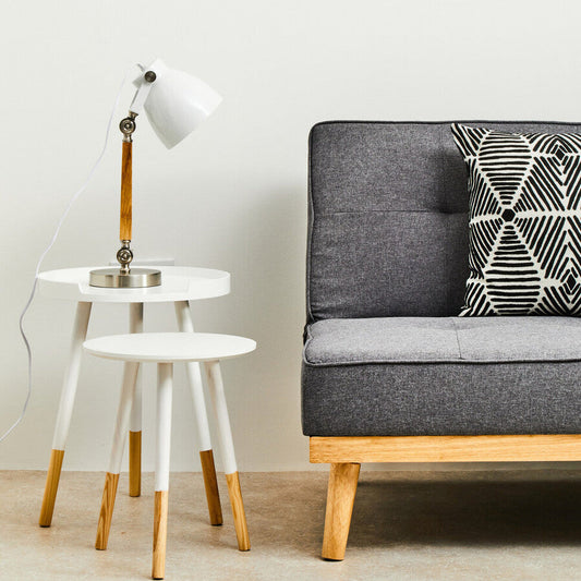 Set Of Two Viborg White Round Side Tables