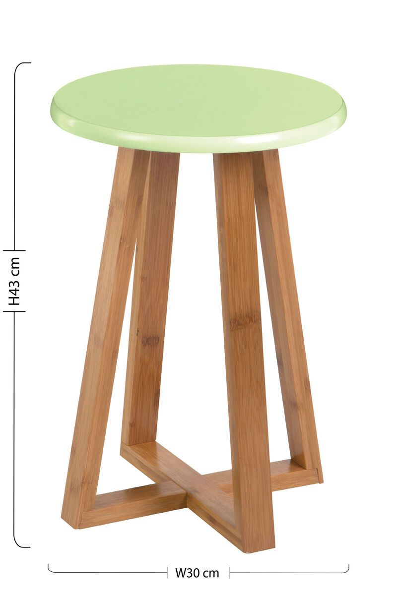 Viborg Green Bamboo Round Stool