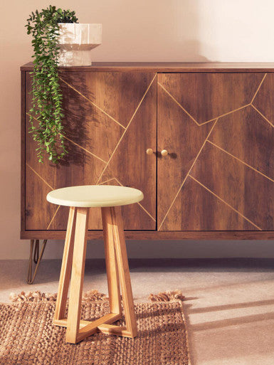 Viborg Green Bamboo Round Stool