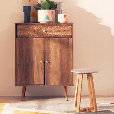 Viborg Grey Bamboo Round Stool