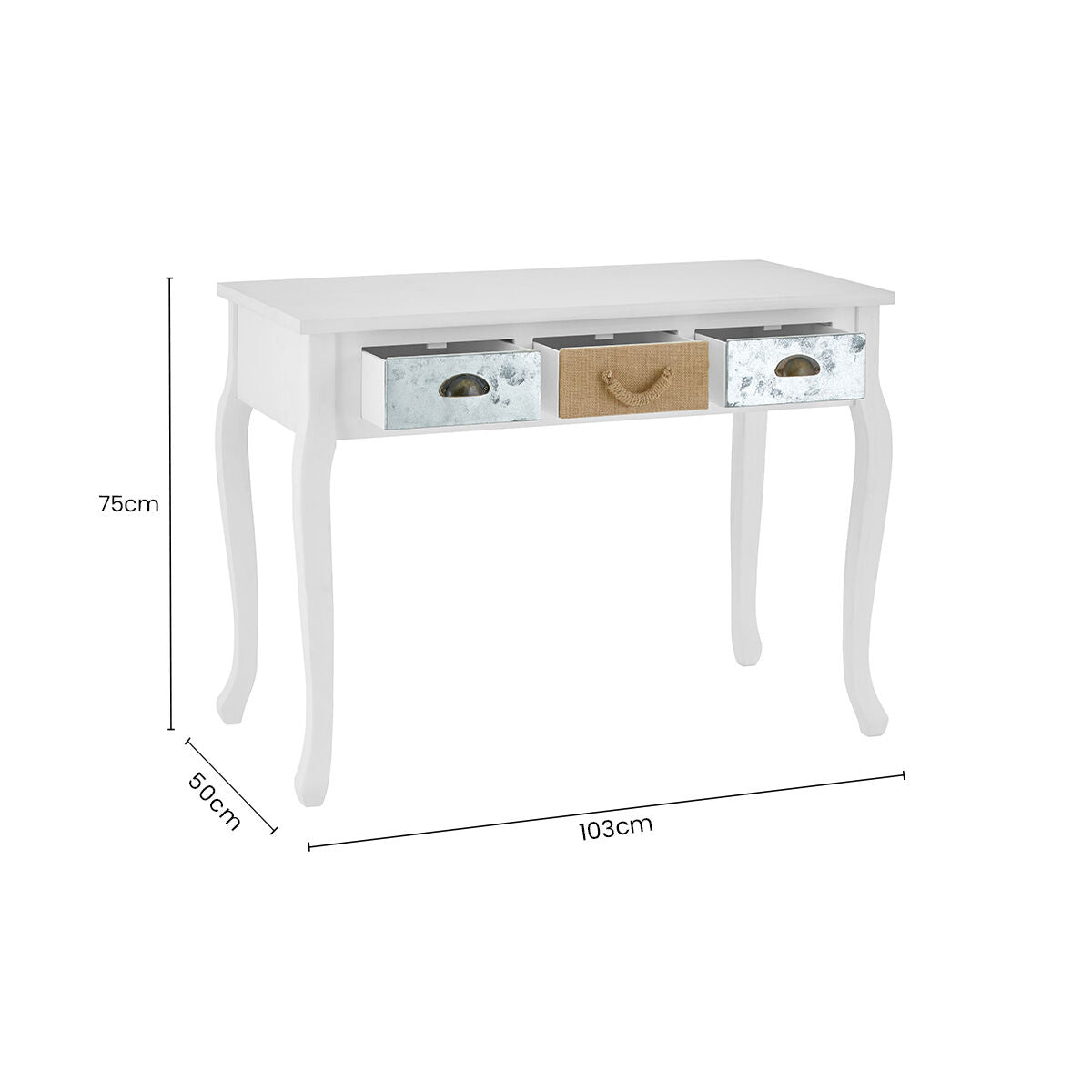 White Console Table with 3 Drawers | Weymouth