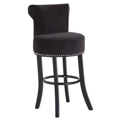 Regents Park Black Velvet Bar Chair