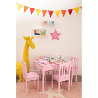 Kids 5 Piece Pink Table And Chair Set