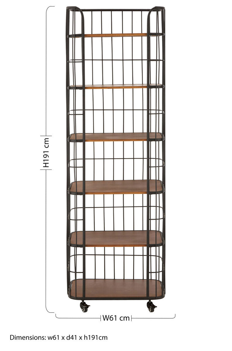 New Foundry Wood and Metal 6 Tier Shelf Unit