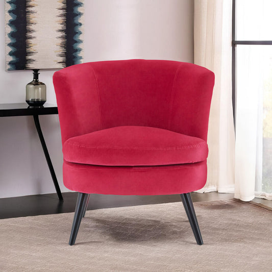 Plush Pink Velvet Round Accent Chair