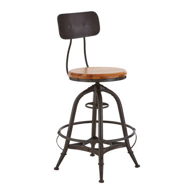 Fir Wood and Metal Bar Chair | New Foundry