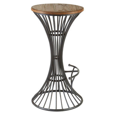 Elm Wood and Metal Bar Stool | New Foundry